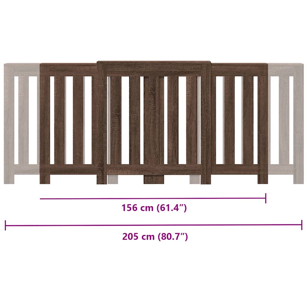 Copertura per radiatori Rovere Marrone 205 x 21,5 x 83,5 cm