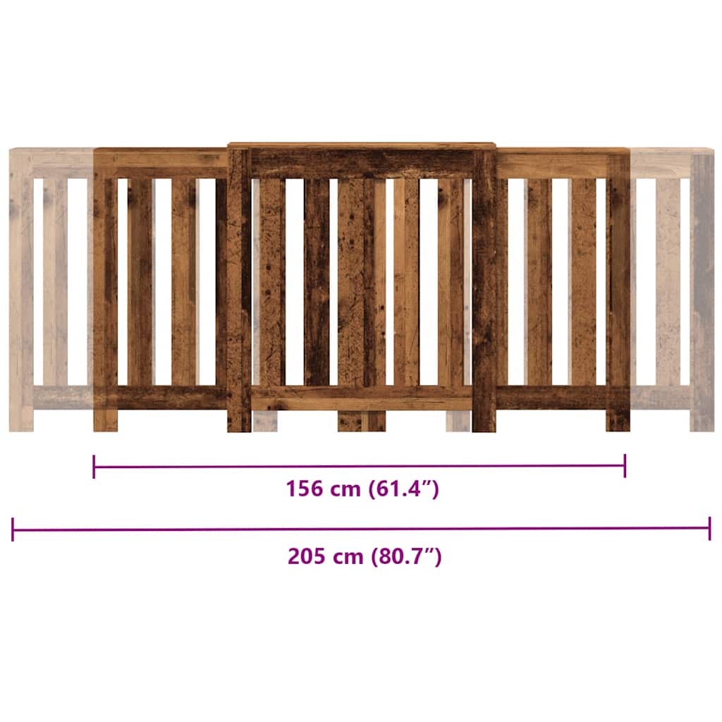 Copertura per radiatori Legno antico 205 x 21,5 x 83,5 cm