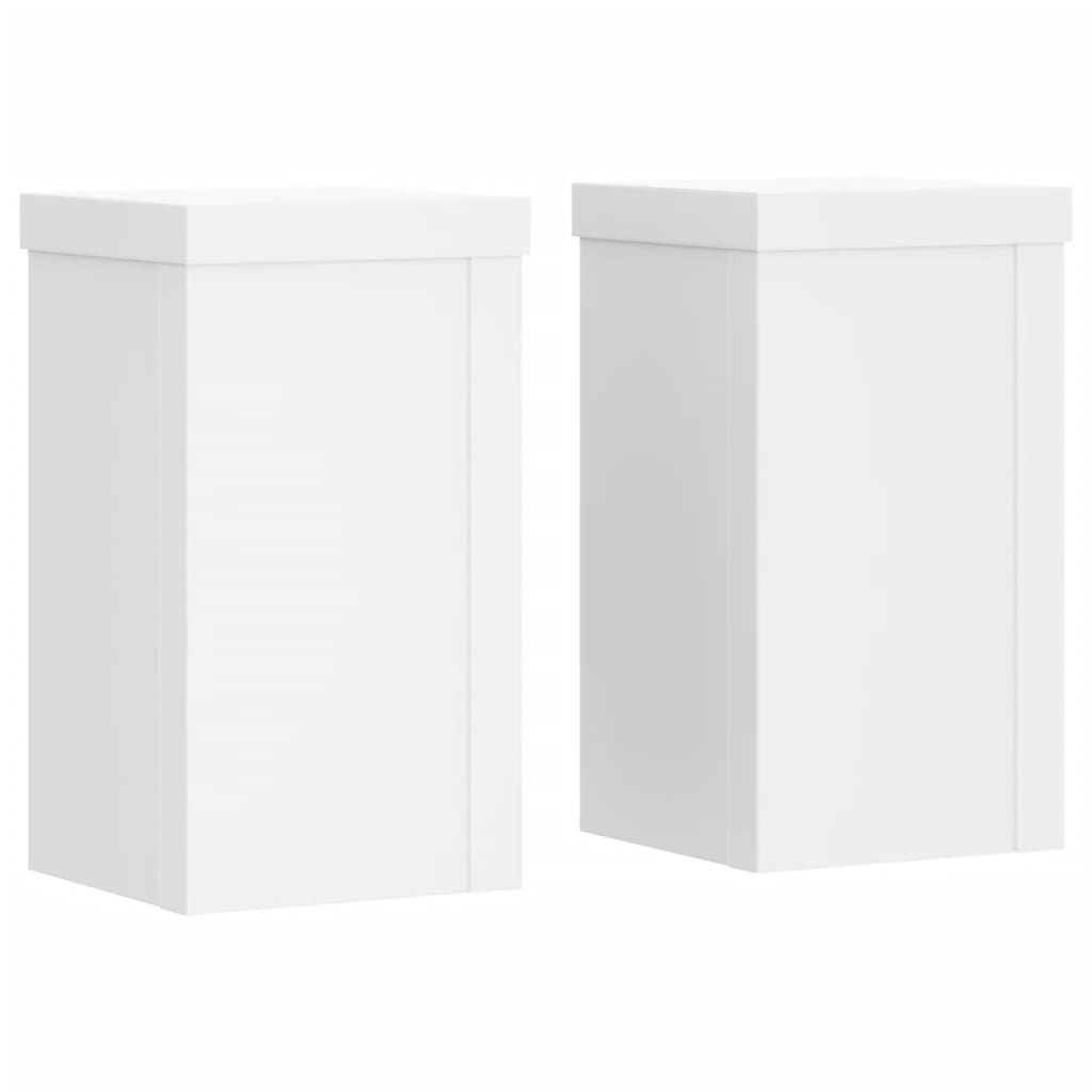 Supporti per Piante 2 pz Bianchi 10x10x18 cm Legno Multistrato