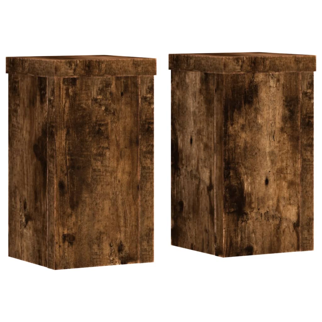 Supporti per Piante 2 pz Rovere 10x10x18 cm Legno Multistrato