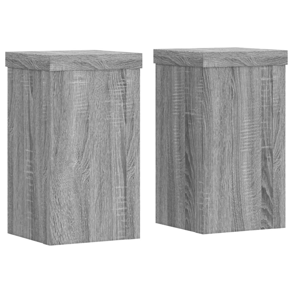 Supporti per Piante 2 pz Grigio 10x10x18 cm in Multistrato