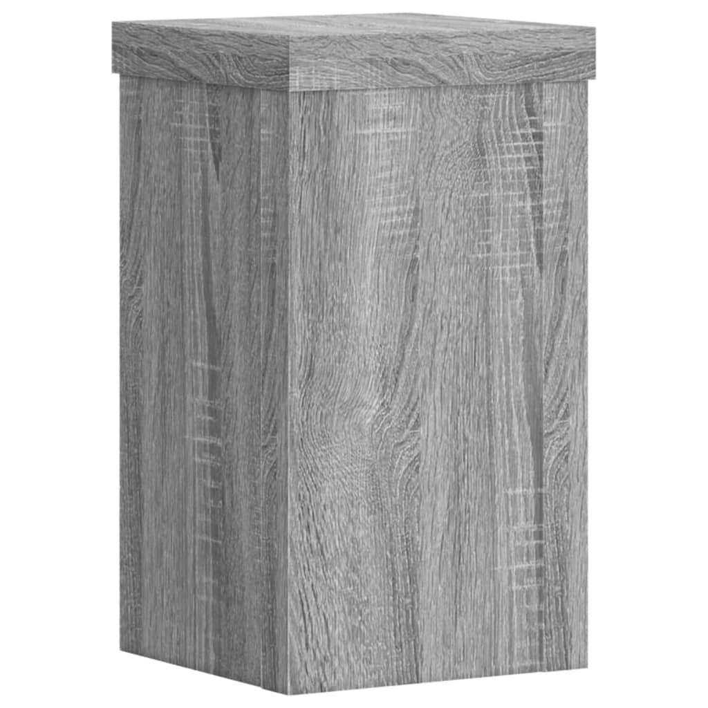 Supporti per Piante 2 pz Grigio 10x10x18 cm in Multistrato