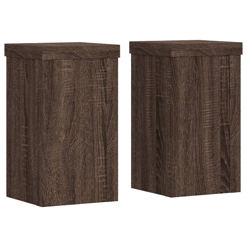 Supporti per Piante 2 pz Marrone 10x10x18 cm Legno Multistrato