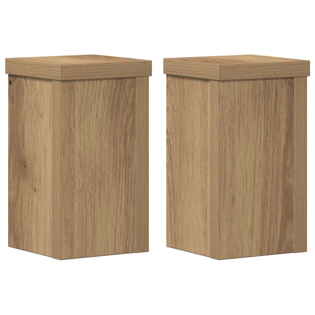 Supporti per Piante 2 pz Rovere 10x10x18 cm in Multistrato