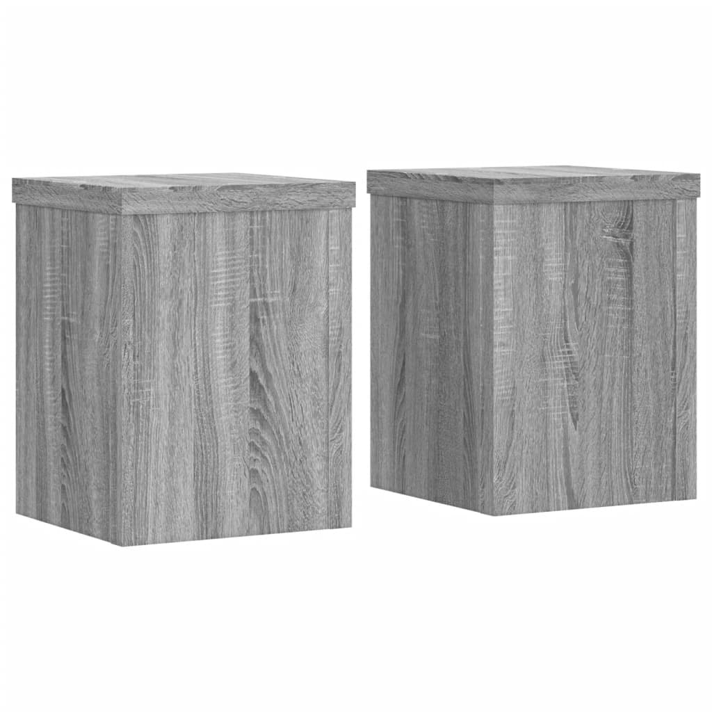Supporti per Piante 2 pz Grigio 15x15x20 cm in Multistrato
