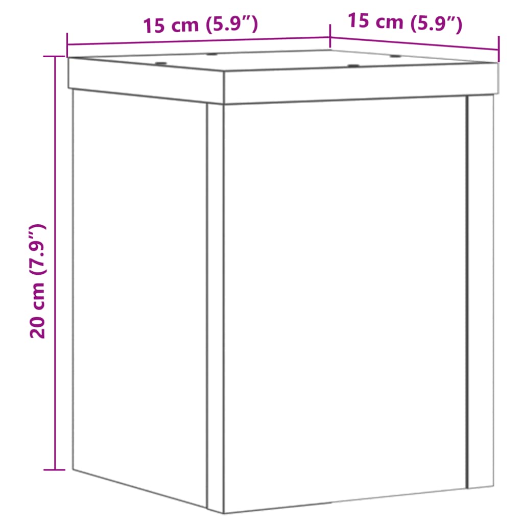 Supporti per Piante 2 pz Grigio 15x15x20 cm in Multistrato