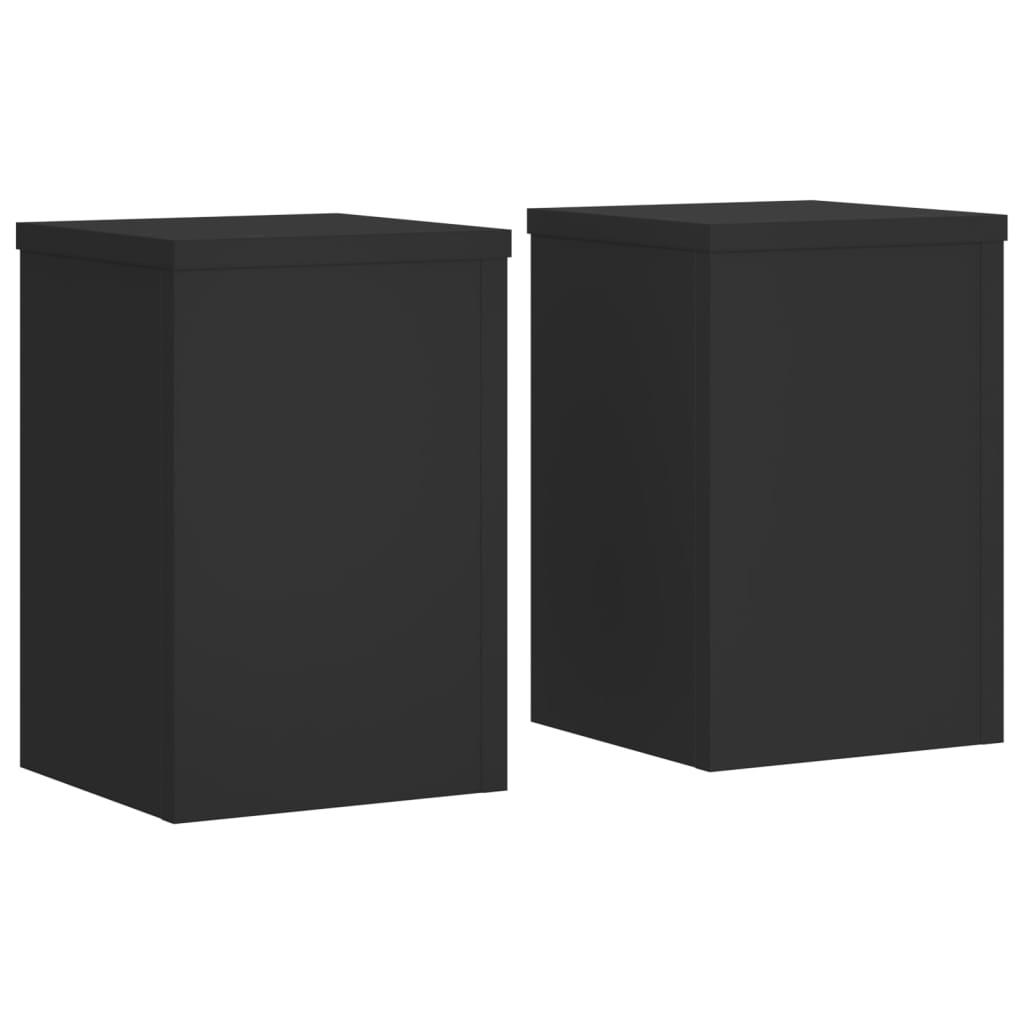 Supporti per Piante 2 pz Neri 20x20x30 cm Legno Multistrato