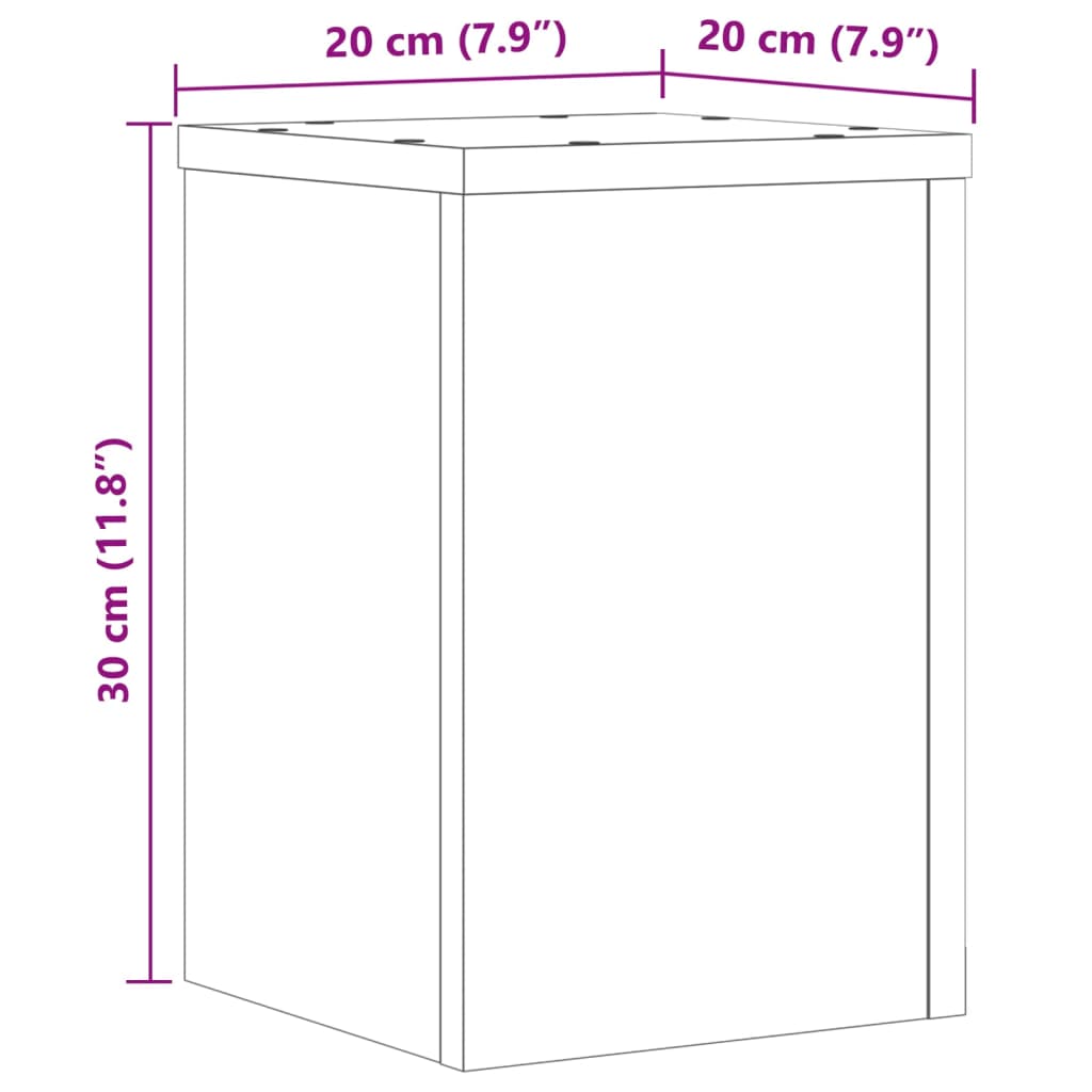 Supporti per Piante 2 pz Grigio 20x20x30 cm in Multistrato