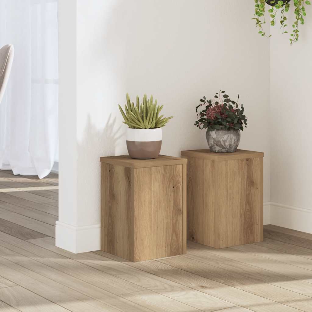 Supporti per Piante 2 pz Rovere 20x20x30 cm in Multistrato