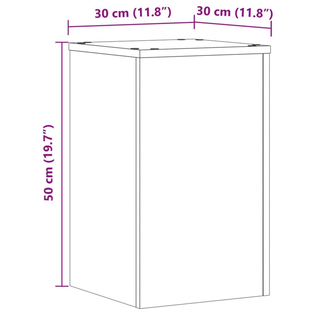 Supporti per Piante 2 pz Marrone 30x30x50 cm Legno Multistrato