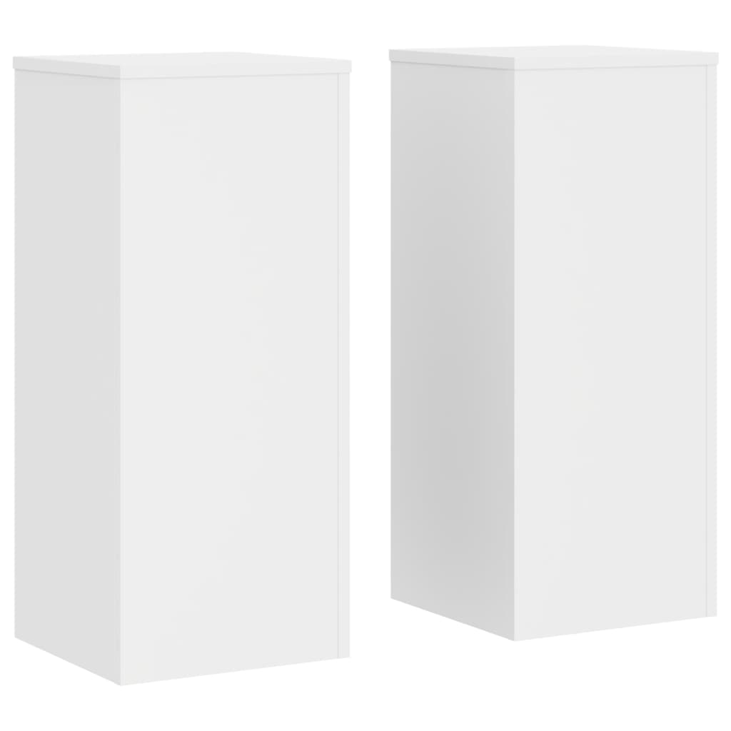 Supporti per Piante 2 pz Bianchi 30x30x70 cm Legno Multistrato