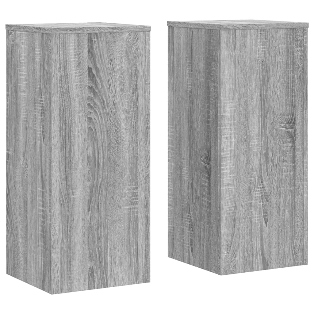 Supporti per Piante 2 pz Grigio 30x30x70 cm in Multistrato