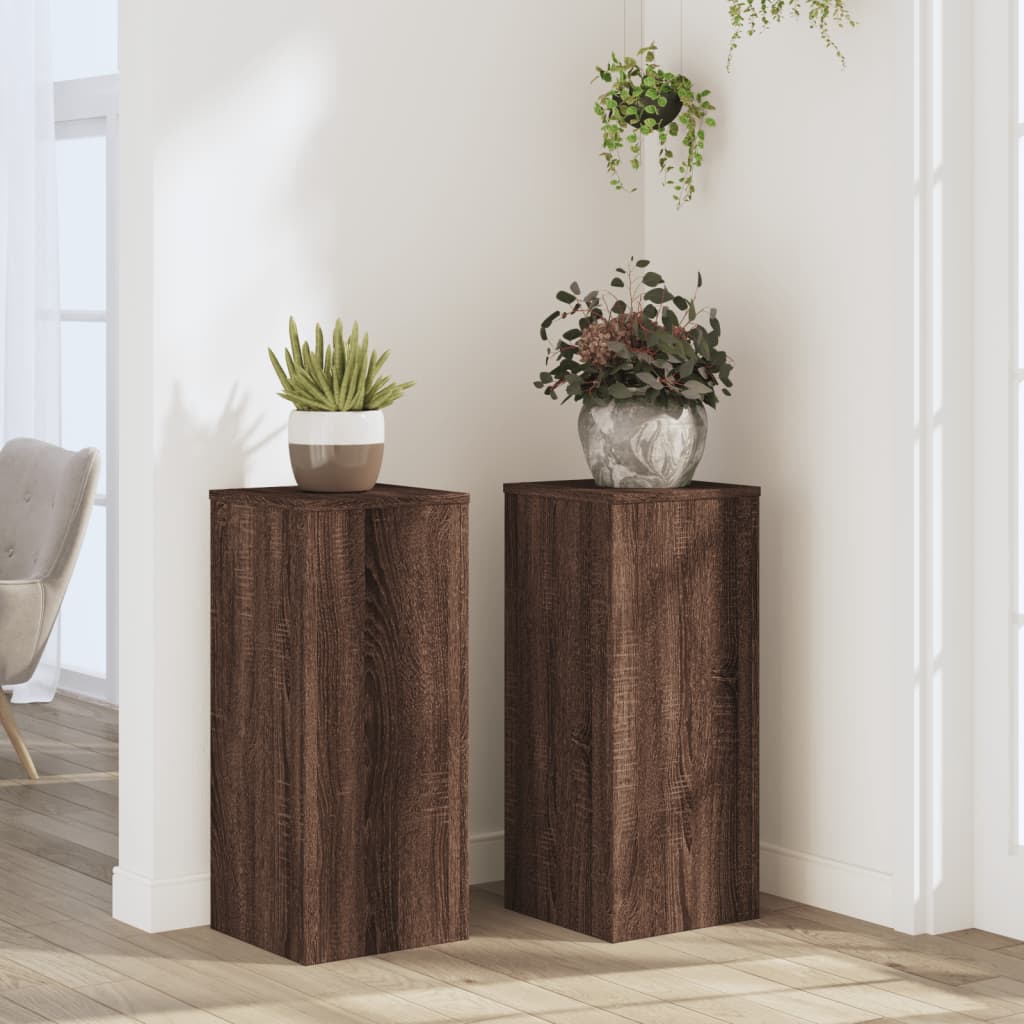 Supporti per Piante 2 pz Marrone 30x30x70 cm Legno Multistrato