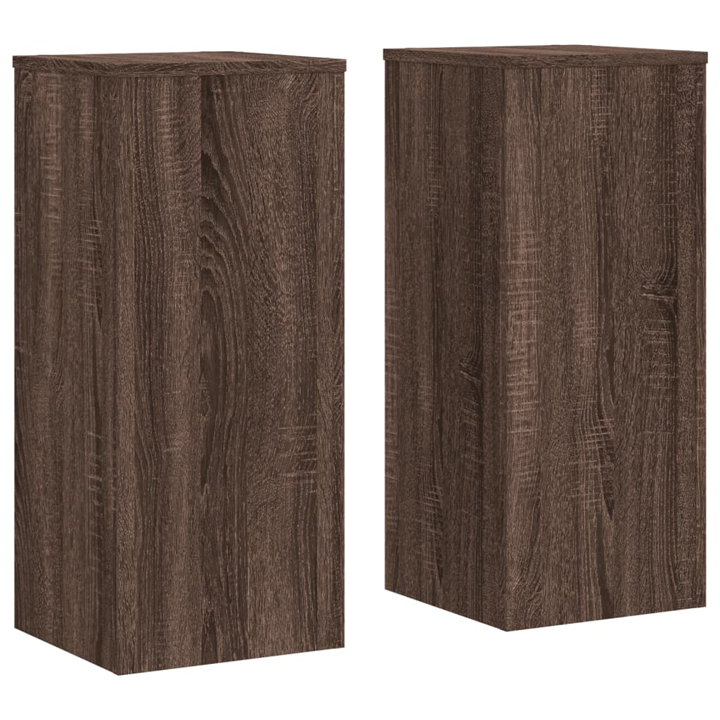 Supporti per Piante 2 pz Marrone 30x30x70 cm Legno Multistrato