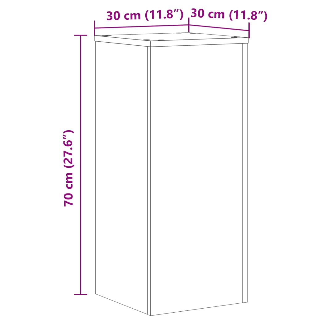 Supporti per Piante 2 pz Marrone 30x30x70 cm Legno Multistrato