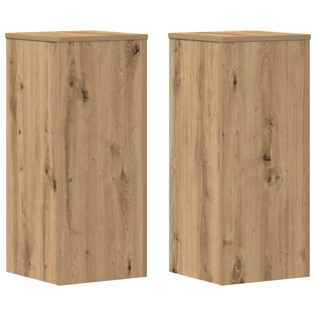 Supporti per Piante 2 pz Rovere 30x30x70 cm in Multistrato