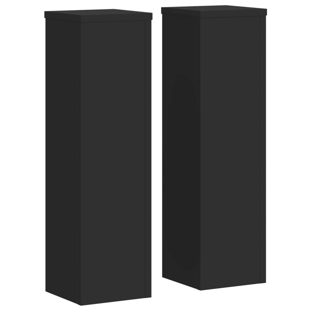Supporti per Piante 2 pz Neri 17x17x60 cm Legno Multistrato