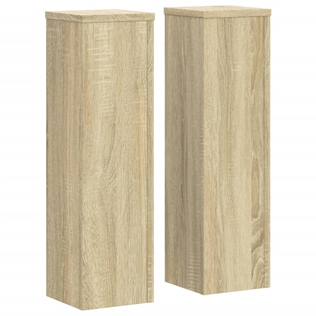 Supporti per Piante 2 pz Rovere 17x17x60 cm in Multistrato