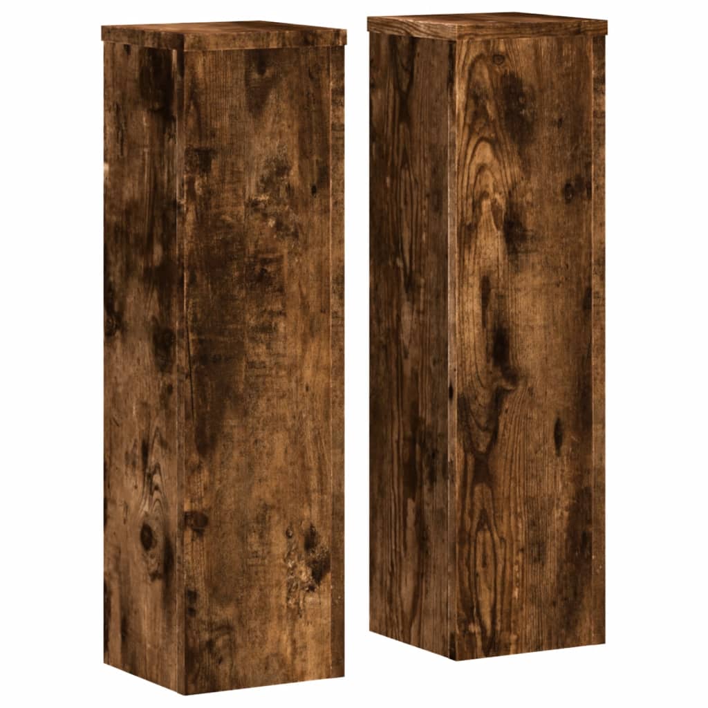 Supporti per Piante 2 pz Rovere 17x17x60 cm Legno Multistrato