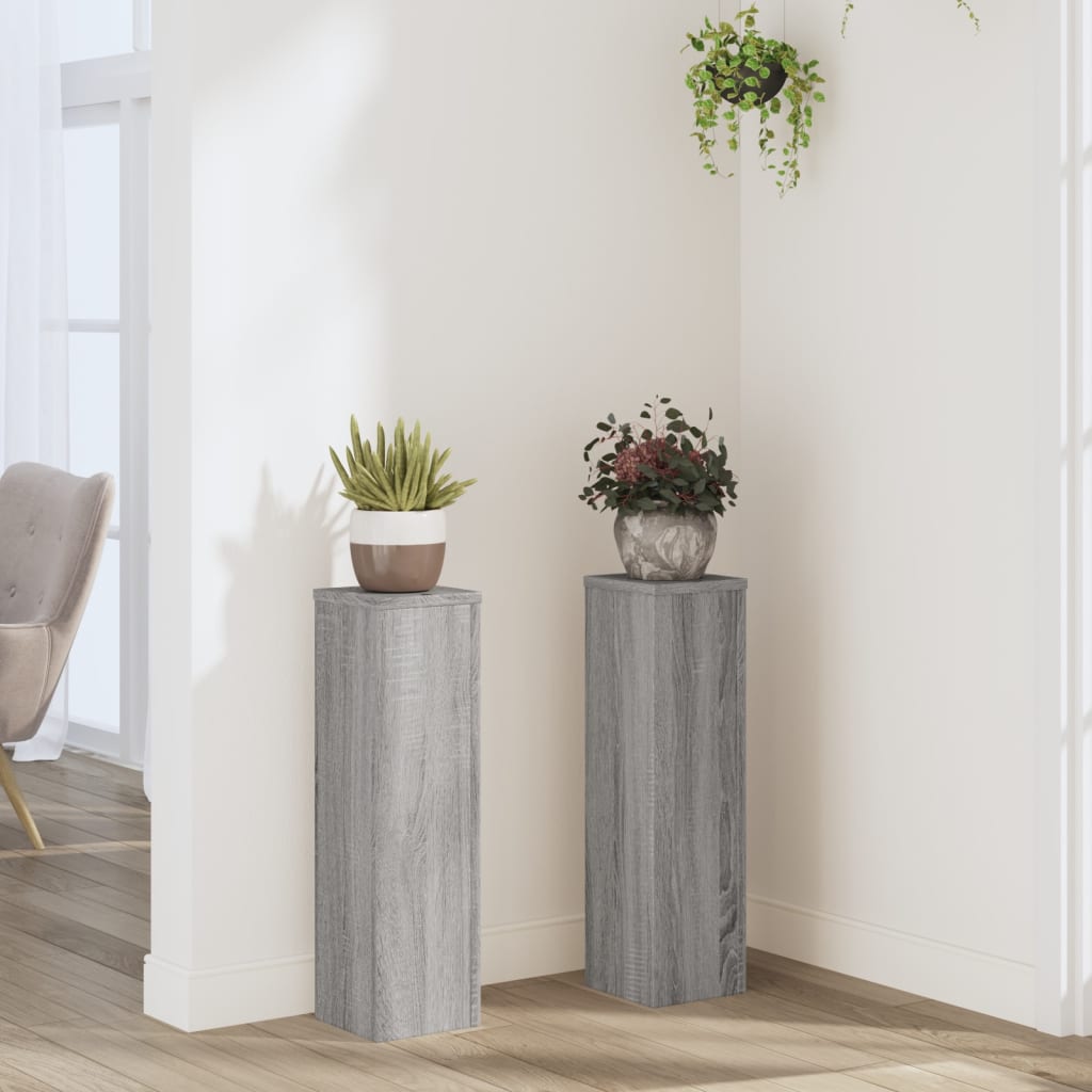 Supporto per piante 2 pz Sonoma grigio 17 x 17 x 60 cm
