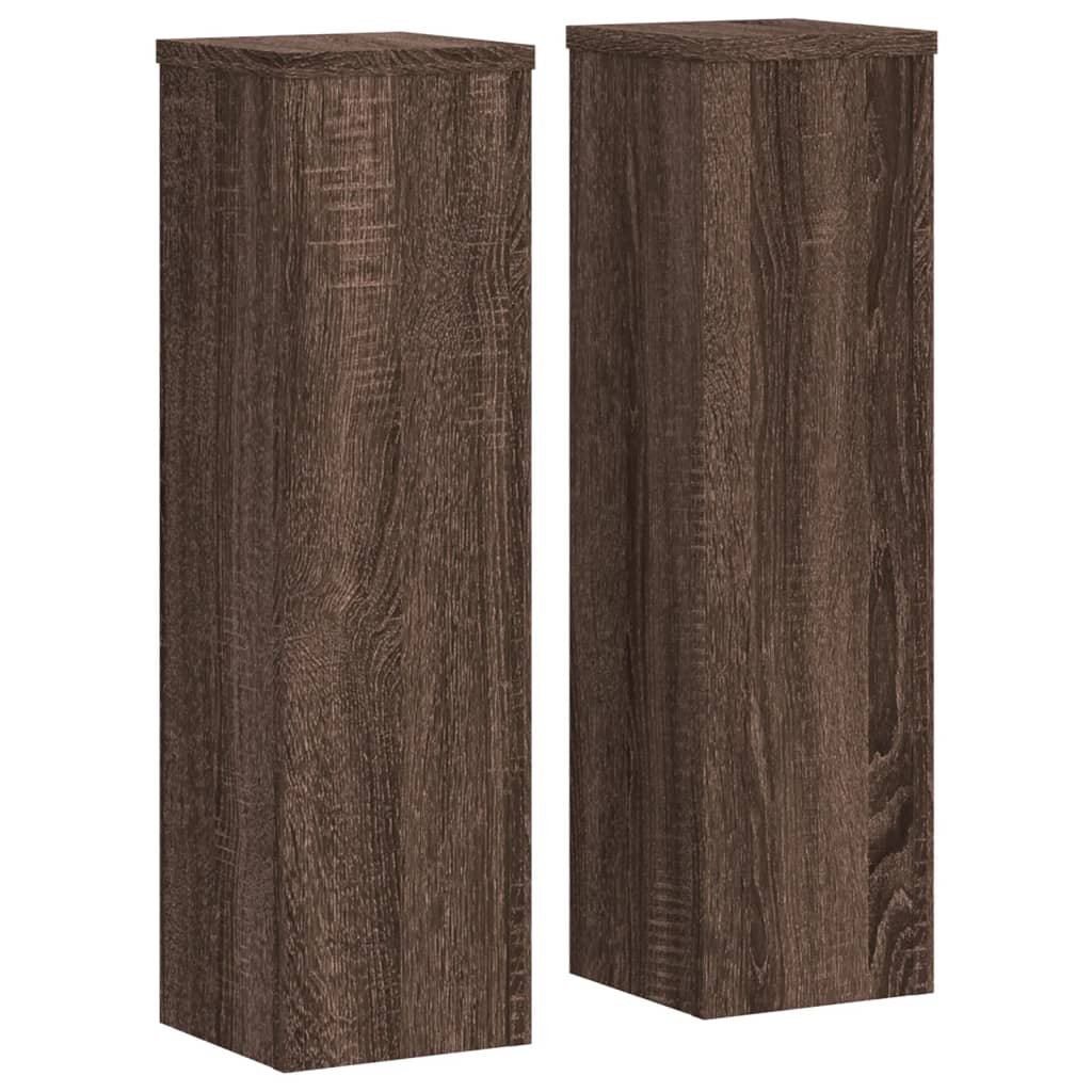 Supporti per Piante 2 pz Marrone 17x17x60 cm Legno Multistrato