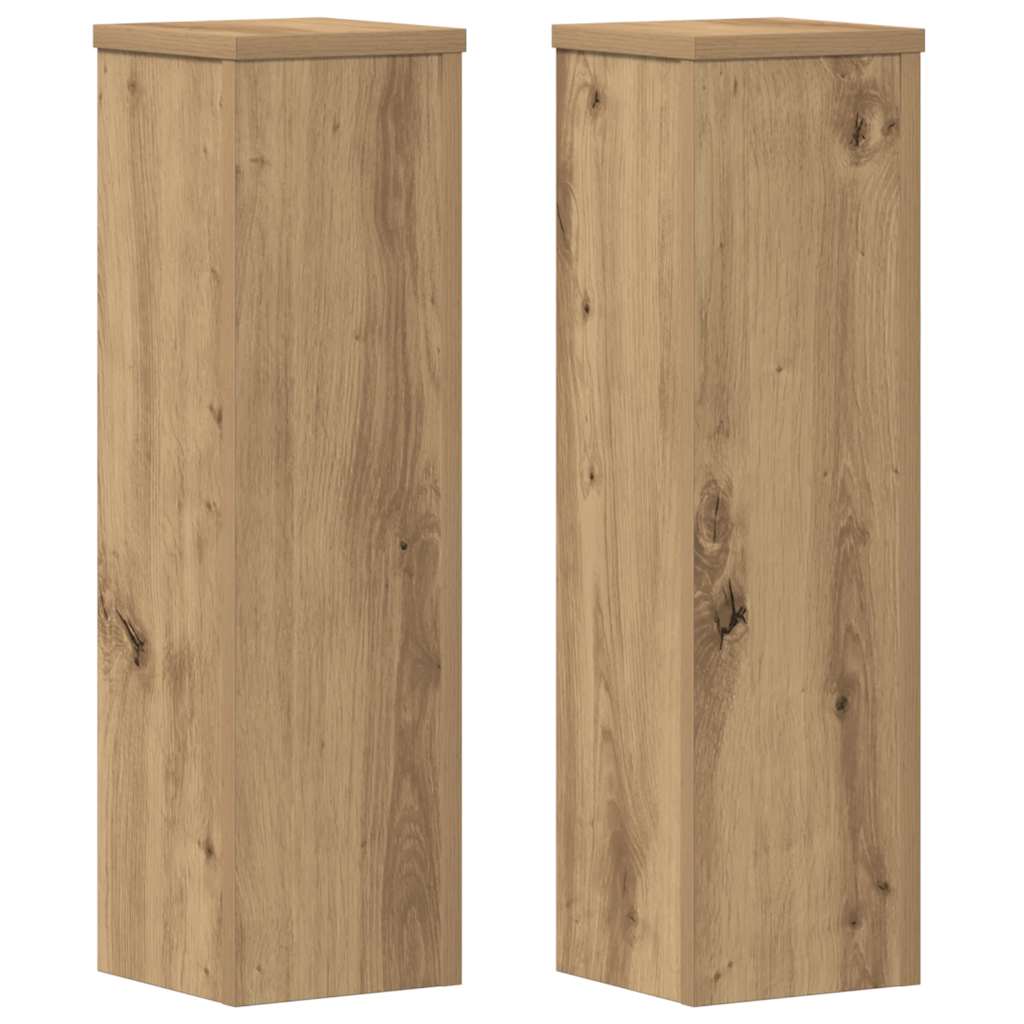Supporti per Piante 2 pz Rovere 17x17x60 cm in Multistrato