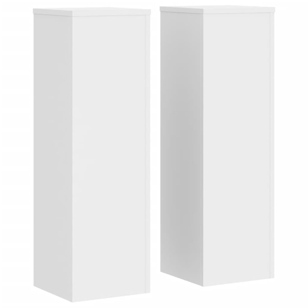 Supporti per Piante 2 pz Bianchi 25x25x80 cm Legno Multistrato