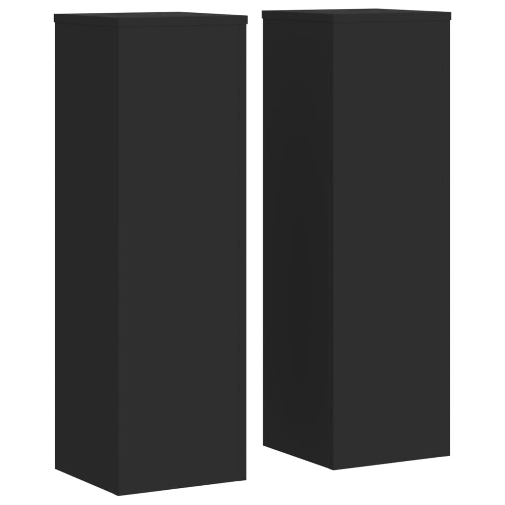 Supporti per Piante 2 pz Neri 25x25x80 cm Legno Multistrato