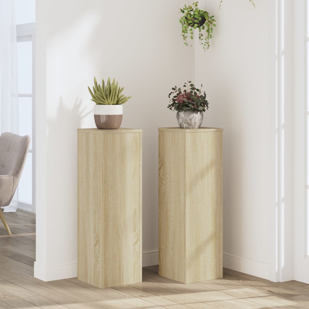 Supporto per piante 2 pz Rovere Sonoma 25 x 25 x 80 cm