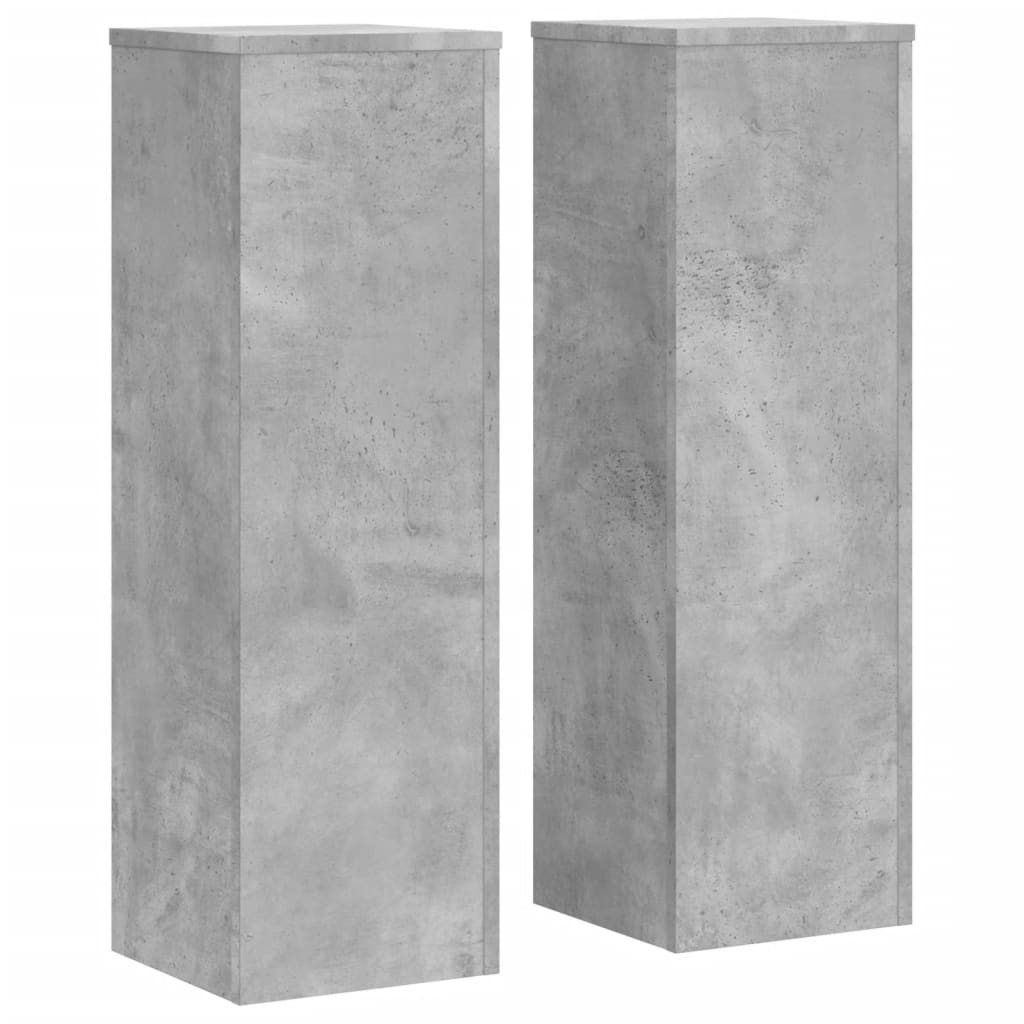 Supporti per Piante 2 pz Grigio 25x25x80 cm Legno Multistrato