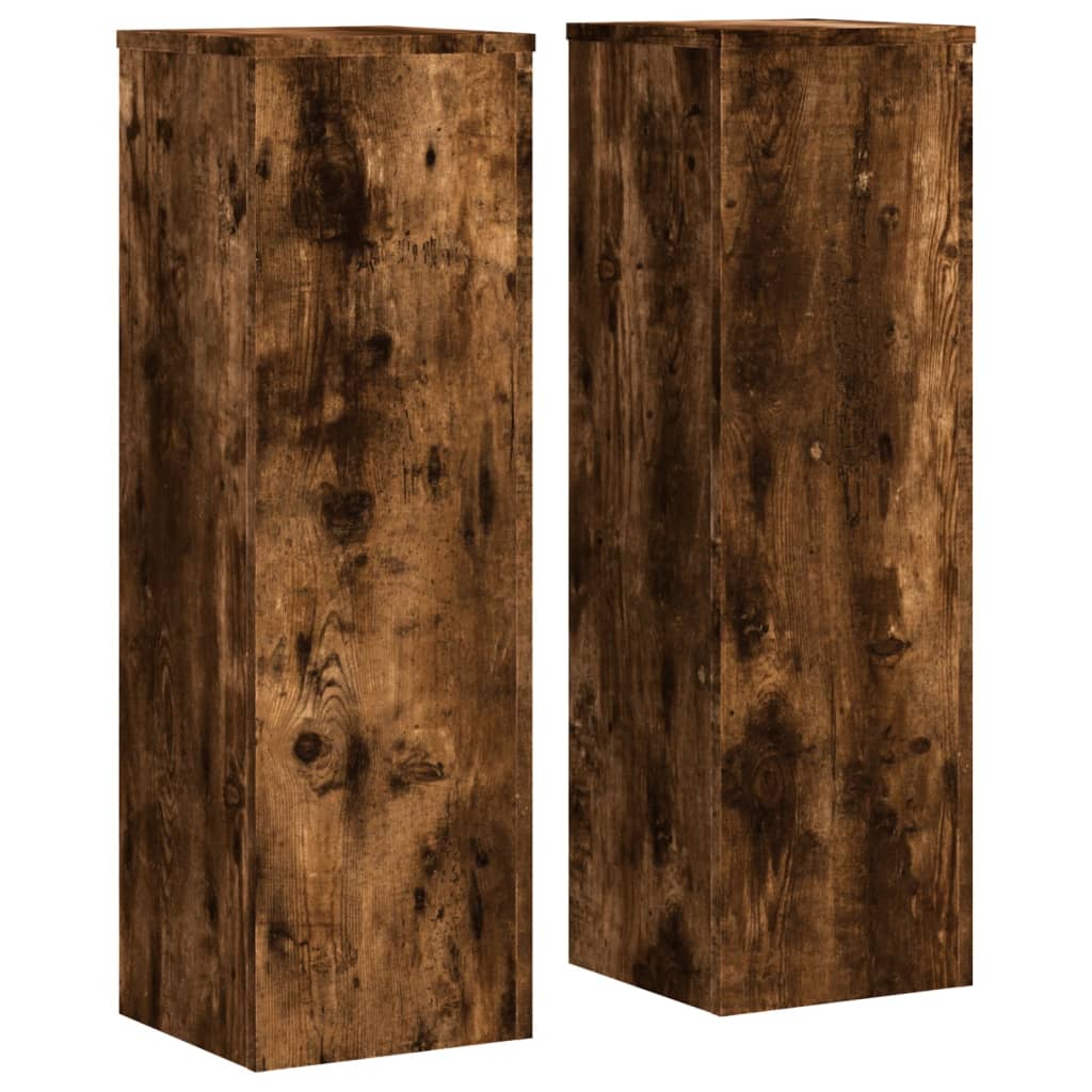 Supporti per Piante 2 pz Rovere 25x25x80 cm Legno Multistrato