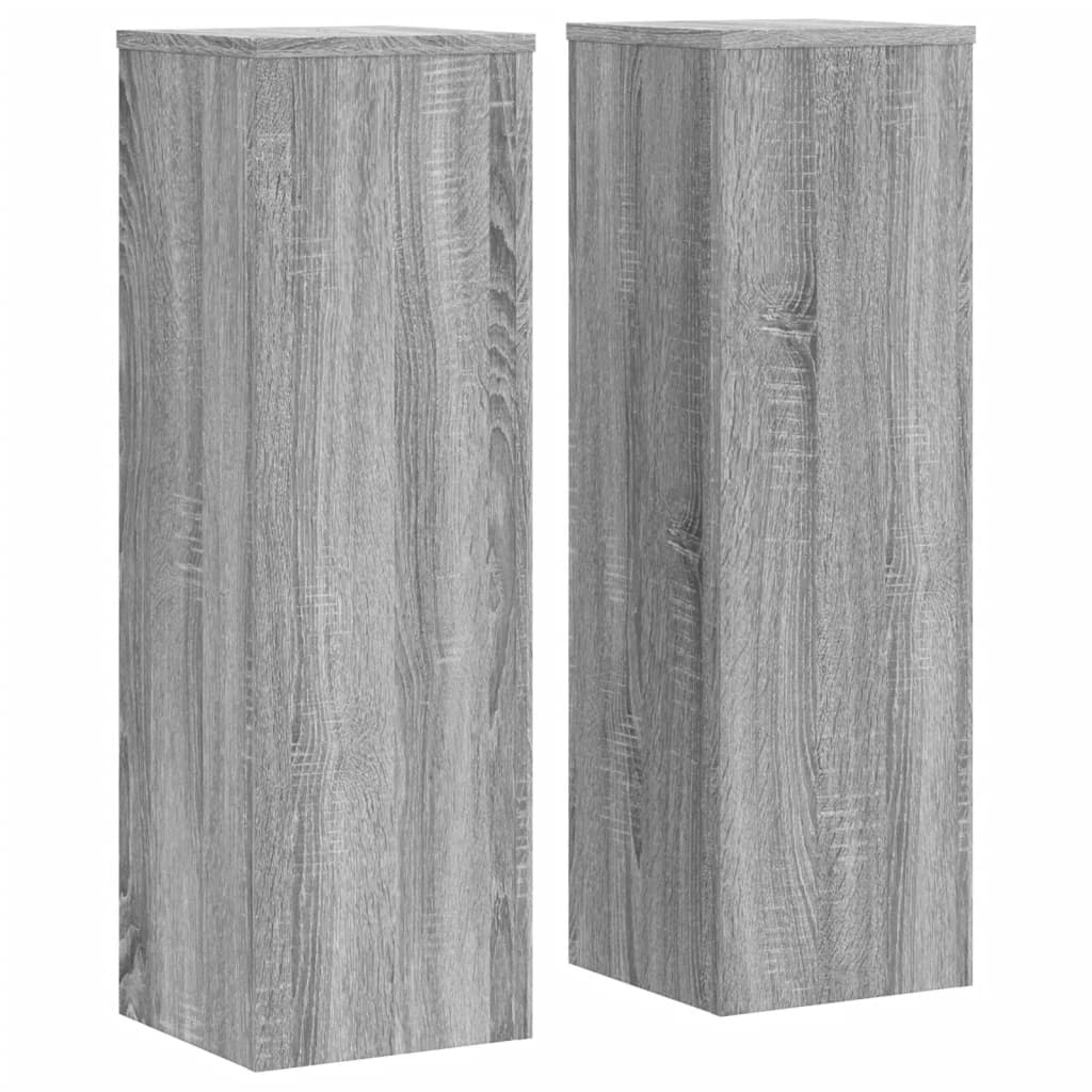 Supporti per Piante 2 pz Grigio 25x25x80 cm in Multistrato