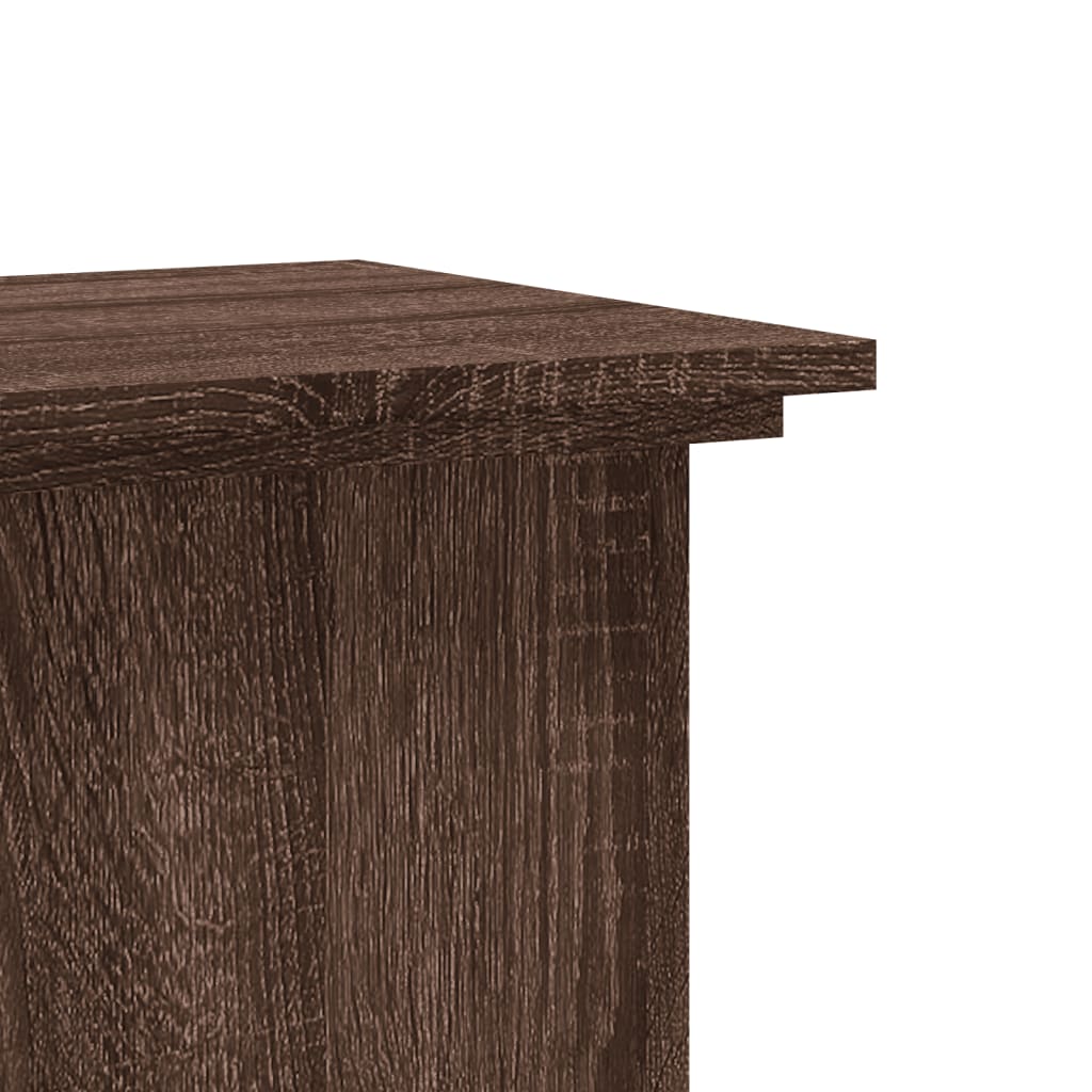 Supporto per Piante Rovere Marrone 33x33x80cm Legno Multistrato