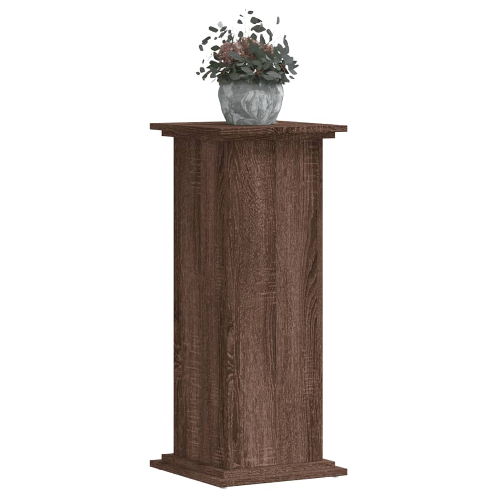 Supporto per Piante Rovere Marrone 33x33x80cm Legno Multistrato