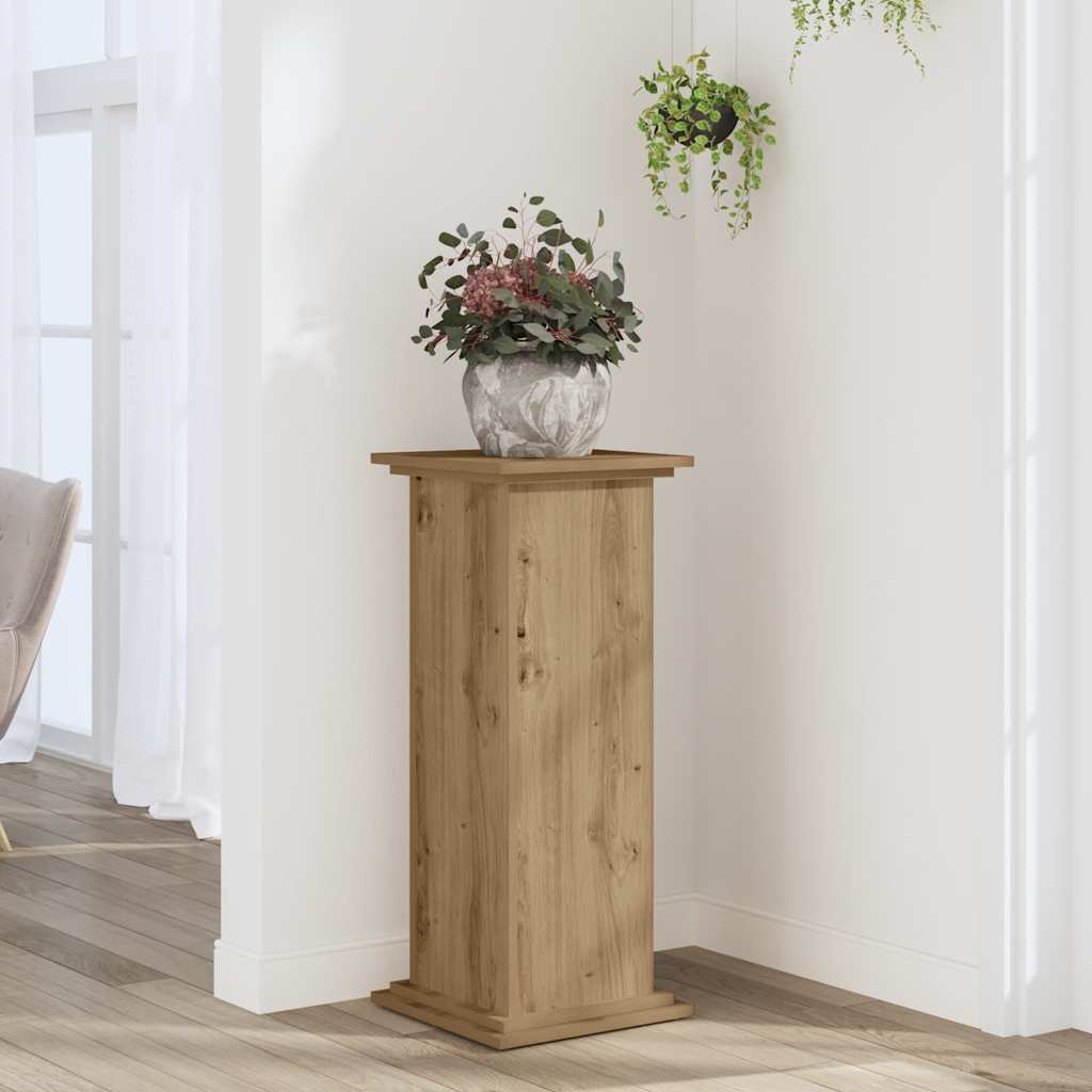 Supporto per Piante Rovere Artigianale 33x33x80 cm Multistrato