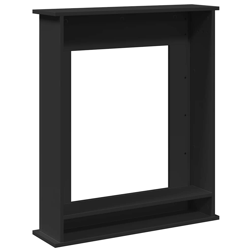 Cornice per Camino Nera 75x20x87,5 cm in Truciolato