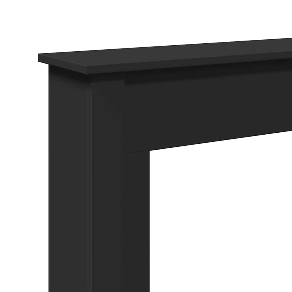 Cornice per Camino Nera 75x20x87,5 cm in Truciolato
