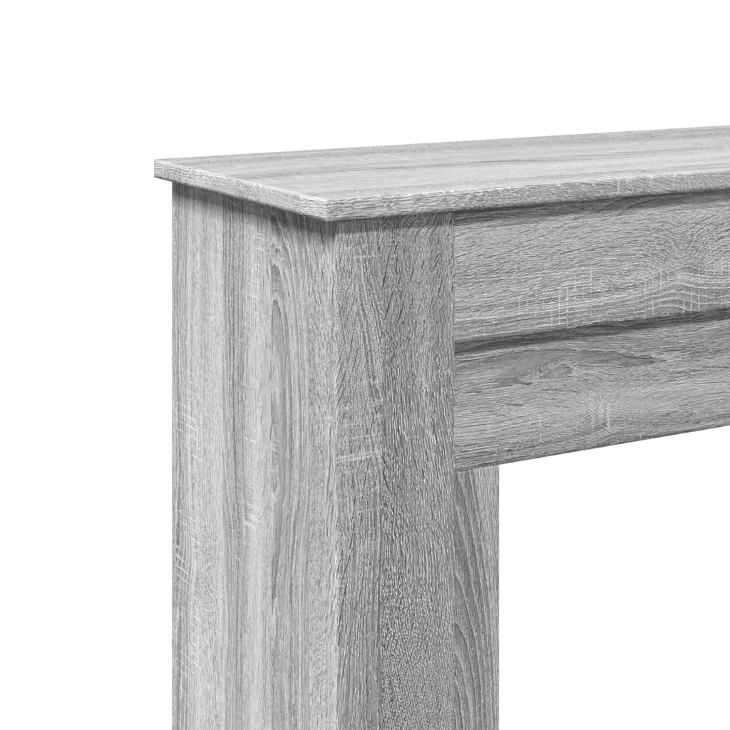 Cornice per Camino Grigio Sonoma 90x30x90 cm in Truciolato