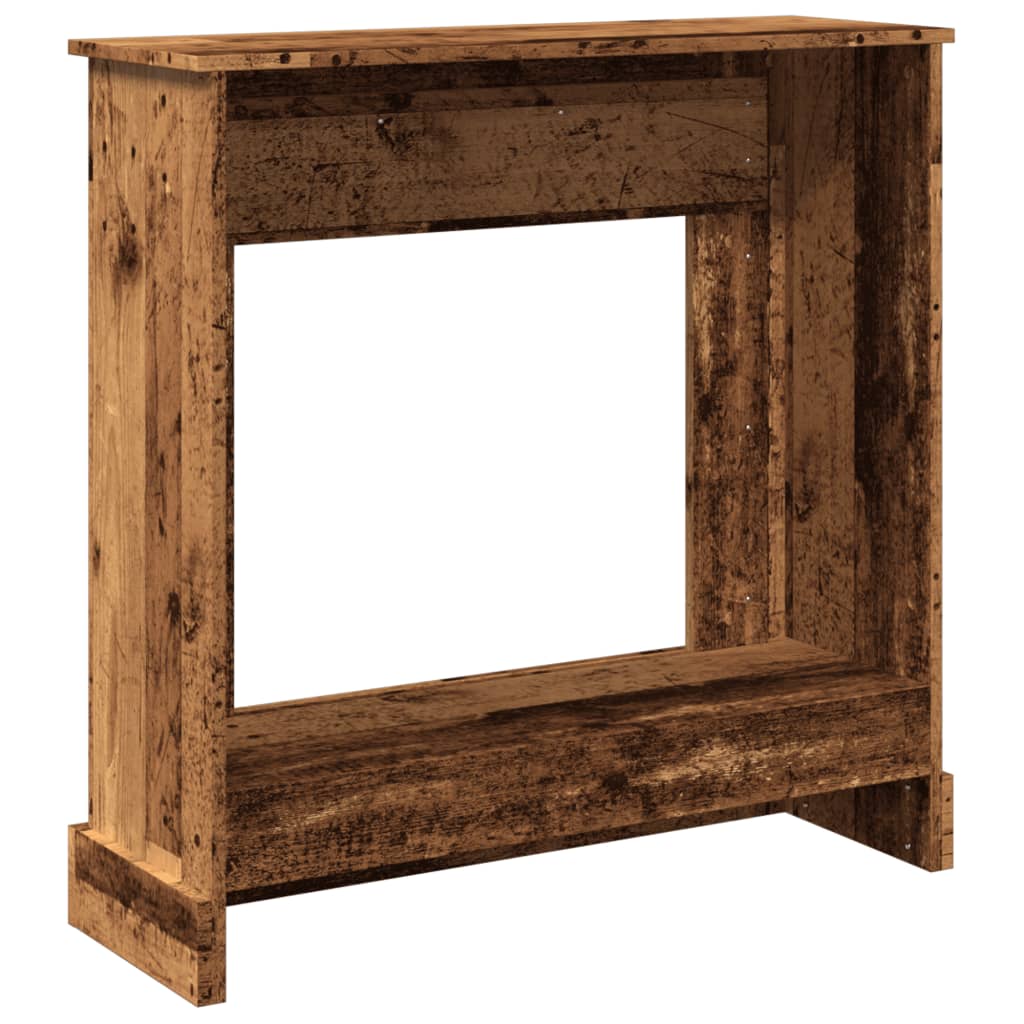 Cornice per Camino Legno Antico 90x30x90 cm in Truciolato