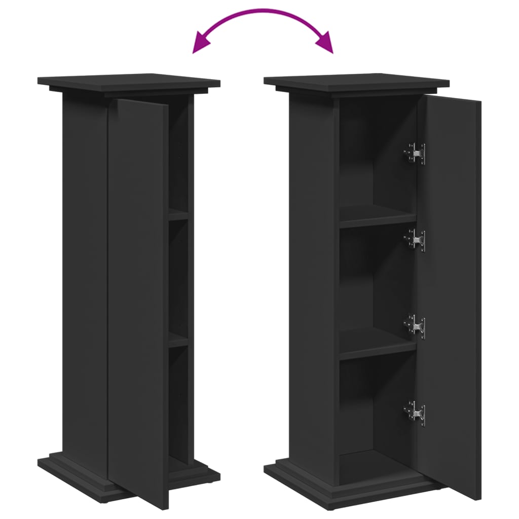 Supporto Espositivo Portaoggetti Nero 31x30x90 cm Truciolato