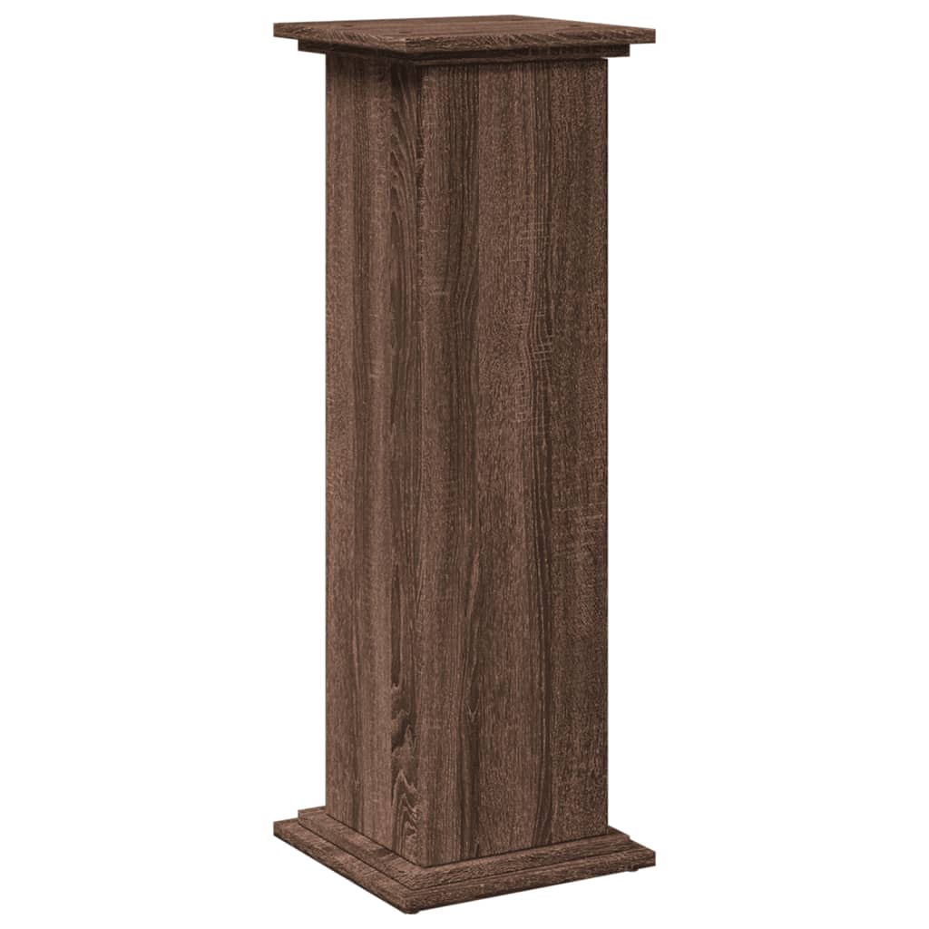 Espositore con Portaoggetti Rovere Marrone 31x30x90 Truciolato