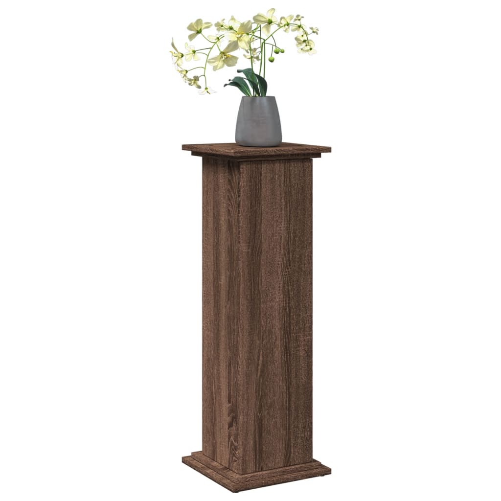 Espositore con Portaoggetti Rovere Marrone 31x30x90 Truciolato