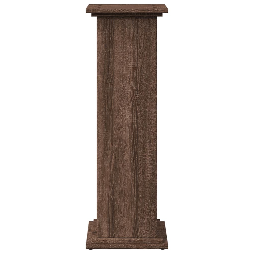 Espositore con Portaoggetti Rovere Marrone 31x30x90 Truciolato