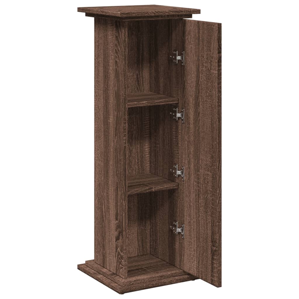 Espositore con Portaoggetti Rovere Marrone 31x30x90 Truciolato