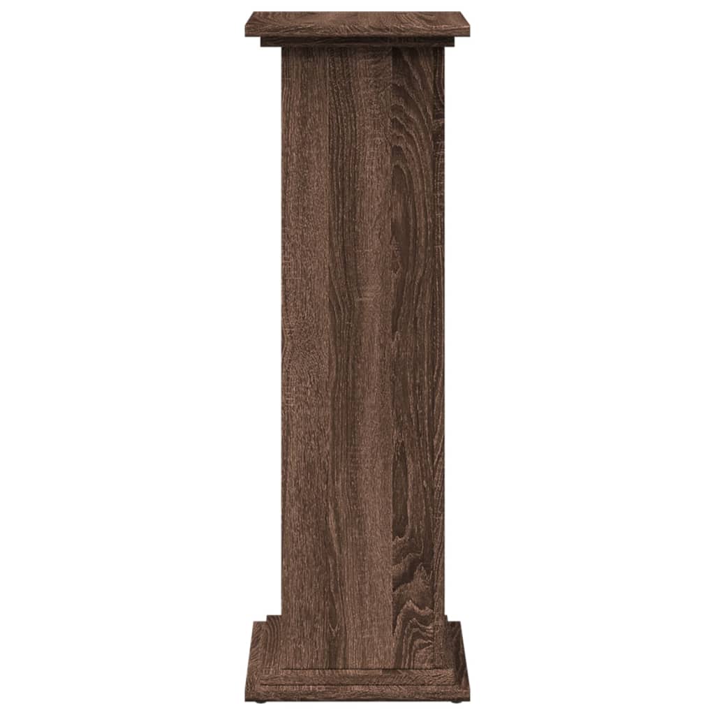 Espositore con Portaoggetti Rovere Marrone 31x30x90 Truciolato