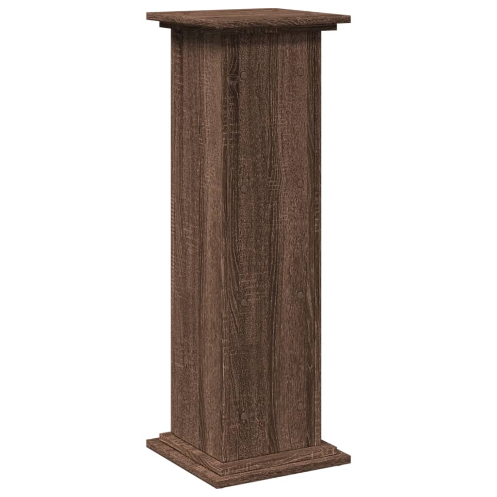 Espositore con Portaoggetti Rovere Marrone 31x30x90 Truciolato
