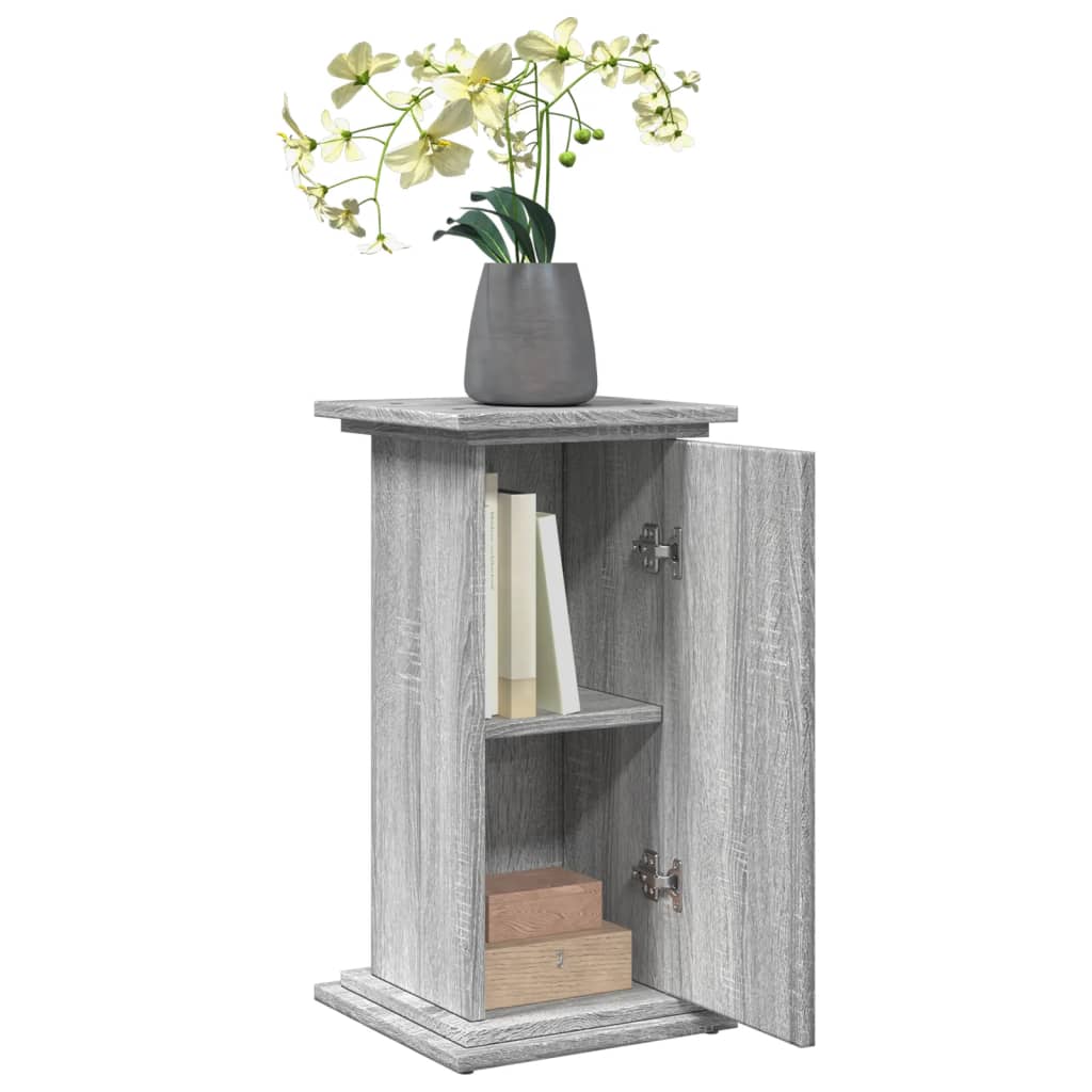 Espositore con Portaoggetti Grigio Sonoma 31x30x60cm Truciolato