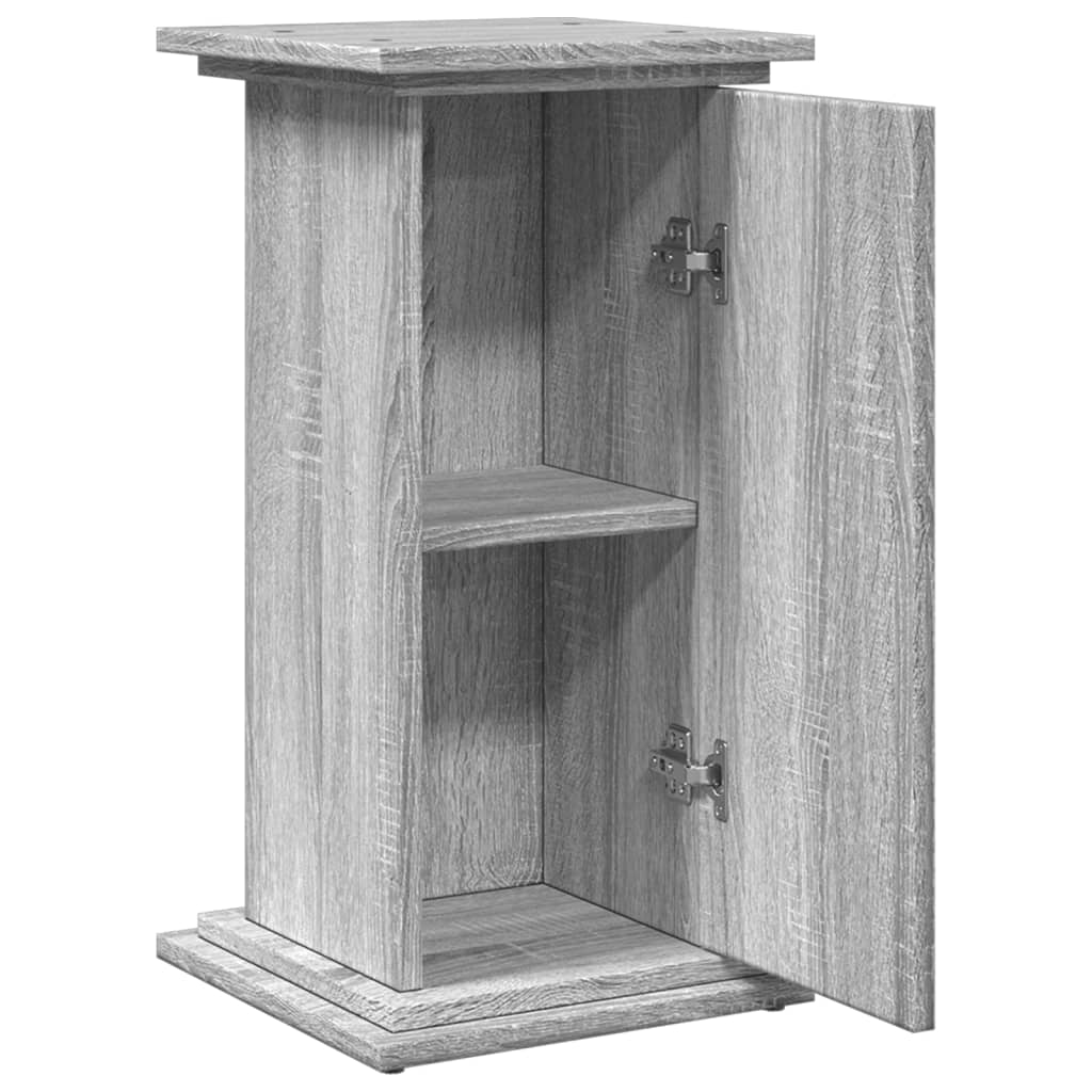 Espositore con Portaoggetti Grigio Sonoma 31x30x60cm Truciolato