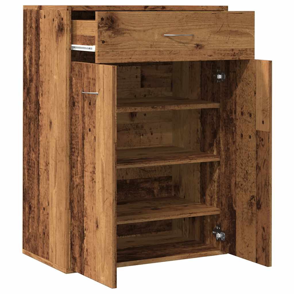 Scarpiera Legno Antico 60x35x84 cm in Legno Multistrato