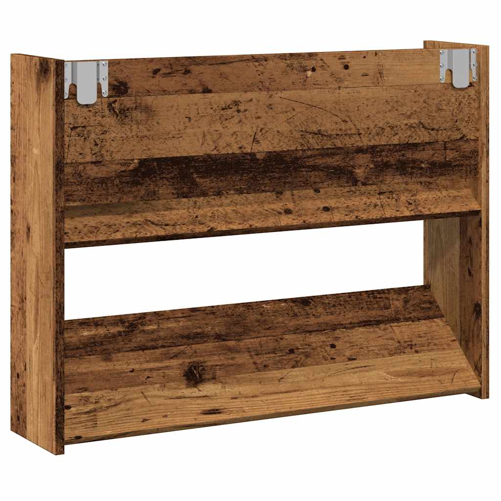 Scarpiera a Muro Legno Antico 80x18x60 cm in Truciolato